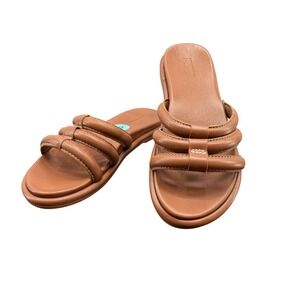 OluKai Tiare Slide Shoes Womens Size 6 Brown Sandals Fox Cushioned 20514-FXFX